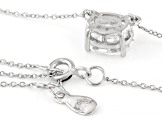 White Lab Created Sapphire Platinum Over Sterling Silver Necklace 2.55ct
