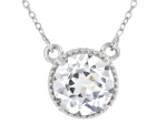 White Lab Created Sapphire Platinum Over Sterling Silver Necklace 2.12ct