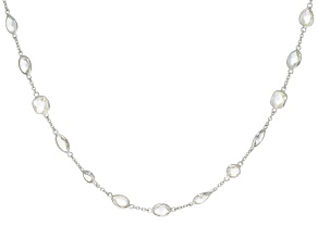 White Topaz Rhodium Over Sterling Silver Necklace 10.30ctw