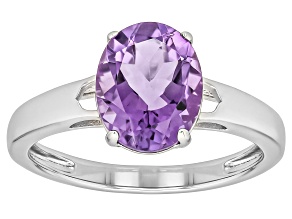 Purple Canela Amethyst Rhodium Over Sterling Silver Ring 1.95ct