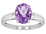 Purple Canela Amethyst Rhodium Over Sterling Silver Ring 1.95ct