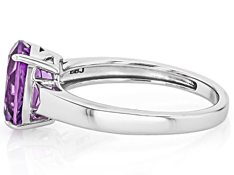 Purple Canela Amethyst Rhodium Over Sterling Silver Ring 1.95ct