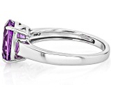 Purple Canela Amethyst Rhodium Over Sterling Silver Ring 1.95ct