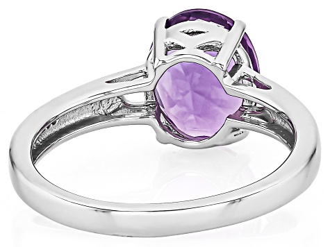 Purple Canela Amethyst Rhodium Over Sterling Silver Ring 1.95ct