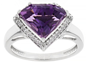 Purple Canela Amethyst Rhodium Over Sterling Silver Ring 3.62ctw