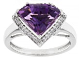 Purple Canela Amethyst Rhodium Over Sterling Silver Ring 3.62ctw