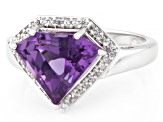 Purple Canela Amethyst Rhodium Over Sterling Silver Ring 3.62ctw