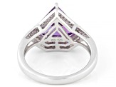 Purple Canela Amethyst Rhodium Over Sterling Silver Ring 3.62ctw