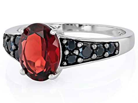 Red Garnet Rhodium Over Sterling Silver Ring 2.34ctw