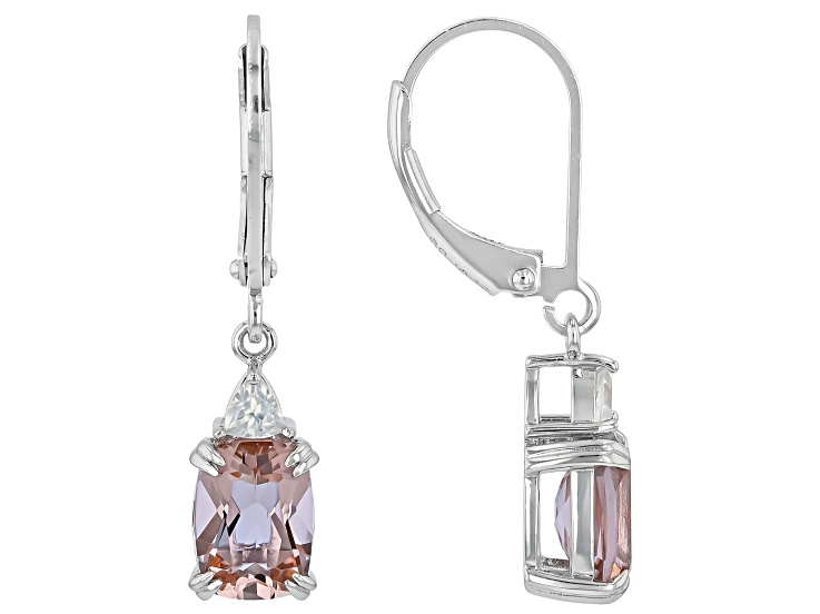 Color Change Zandrite(R) Rhodium Over Sterling Silver Earrings 2.85ctw
