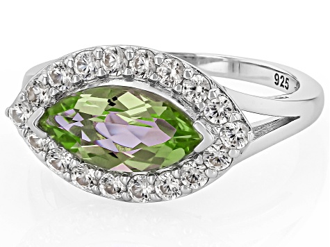 Color Change Zandrite(R) Rhodium Over Sterling Silver Ring 2.23ctw