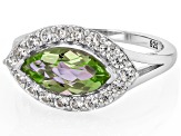 Color Change Zandrite(R) Rhodium Over Sterling Silver Ring 2.23ctw