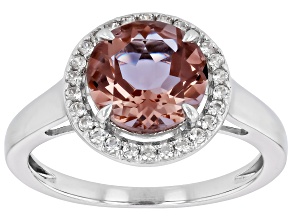 Color Change Zandrite(R) with White Zircon Rhodium Over Sterling Silver Ring 2.33ctw