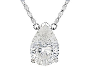 Concave Cut Lab Created White Sapphire Rhodium Over Sterling Silver Necklace 5.52ct