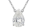 Concave Cut Lab Created White Sapphire Rhodium Over Sterling Silver Necklace 5.52ct