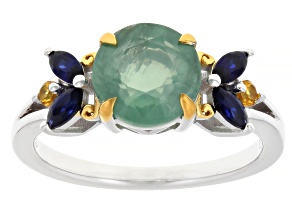 Mint Kyanite Rhodium and 18K Yellow Gold Over Sterling Silver Ring 2.45ctw