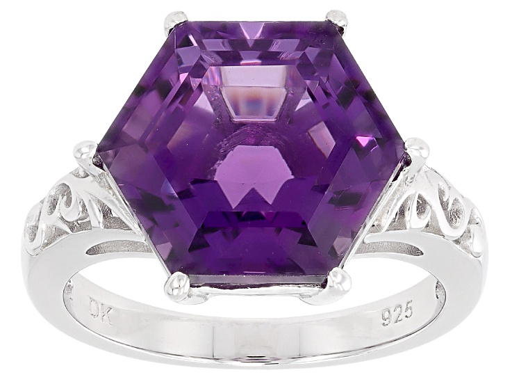 指輪・リング PURPLEHAZE eyesring Purple Canela Amethyst Rhodium Over Sterling Silver Ring 5.19ct
