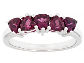 Raspberry Color Rhodolite Rhodium Over Sterling Silver Ring 1.27ctw