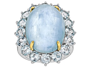 Dreamy Aquamarine Rhodium Over Sterling Silver Ring 4.08ctw