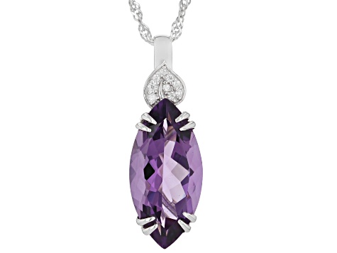 Purple Canela Amethyst Rhodium Over Sterling Silver Pendant With Chain 6.85ctw