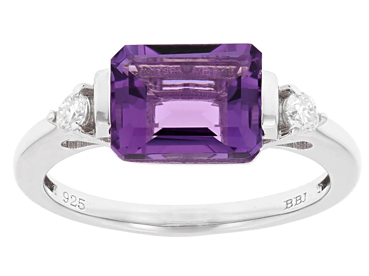 Purple Canela Amethyst Rhodium Over Sterling Silver Ring 2.12ctw
