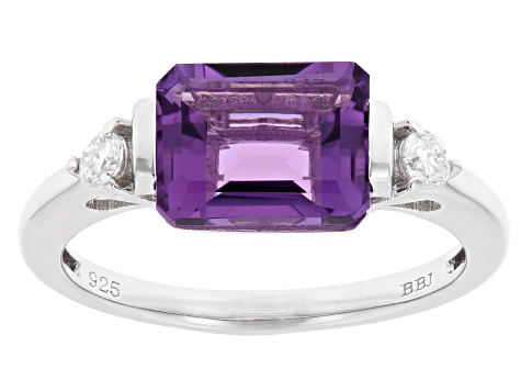 Purple Canela Amethyst Rhodium Over Sterling Silver Ring 2.12ctw