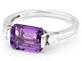Purple Canela Amethyst Rhodium Over Sterling Silver Ring 2.12ctw