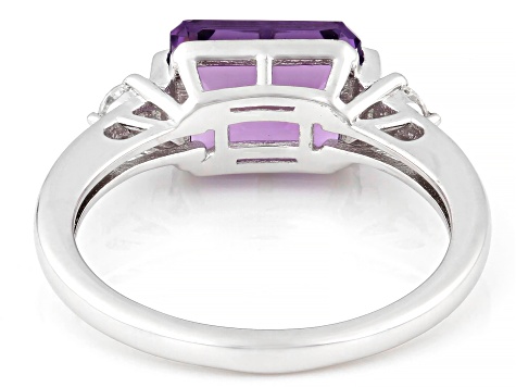 Purple Canela Amethyst Rhodium Over Sterling Silver Ring 2.12ctw