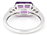 Purple Canela Amethyst Rhodium Over Sterling Silver Ring 2.12ctw