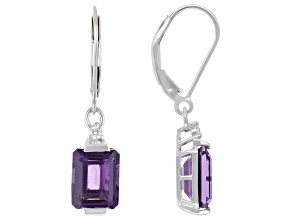 Purple Canela Amethyst Rhodium Over Sterling Silver Earrings 4.05ctw