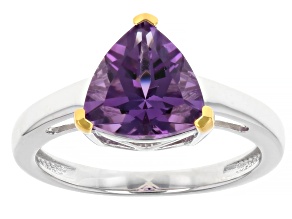 Purple Canela Amethyst Rhodium & 18K Yellow Gold Over Sterling Silver Solitaire Ring 2.05ct