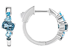 London Blue Topaz Rhodium Over Silver Earrings 2.74ctw