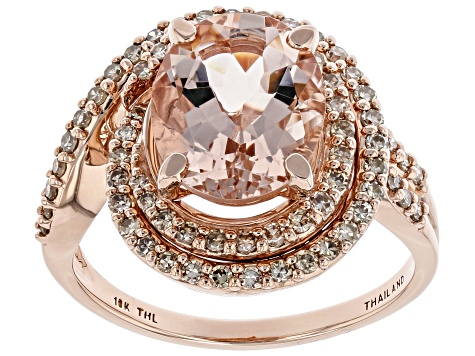 Peach Morganite 10k Rose Gold Ring 3.01ctw
