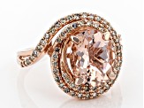 Peach Morganite 10k Rose Gold Ring 3.01ctw