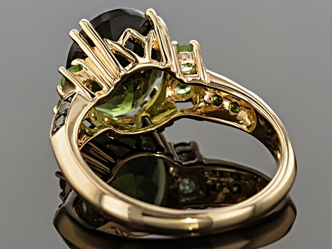 Green Moldavite 10k Yellow Gold Ring 2.70ctw - SBA057 | JTV.com