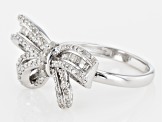 White Diamond Rhodium Over Sterling Silver Bow Ring .50ctw