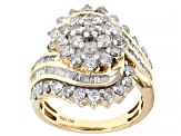 White Diamond 10k Yellow Gold Cluster Cocktail Ring 2.15ctw - SBG466 ...