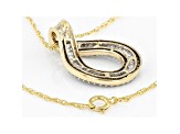 White Diamond 10k Yellow Gold Pendant With 18" Rope Chain 0.50ctw