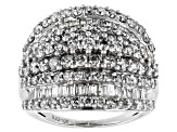 White Diamond 10k White Gold Multi-Row Ring 2.60ctw