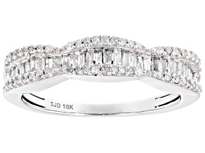 White Diamond 10k White Gold Band Ring .50ctw