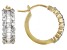 White Diamond 10k Yellow Gold Hoop Earrings 1.00ctw
