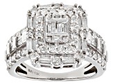 White Diamond 10k White Gold Cluster Ring 1.30ctw