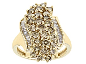 Candlelight Diamonds™ And White Diamond 10k Yellow Gold Cluster Ring 1.70ctw