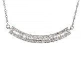 White Diamond 10k White Gold Bar Necklace 0.60ctw