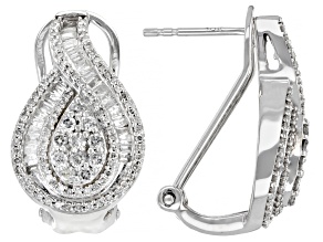 White Diamond 10k White Gold Drop Earrings 1.55ctw