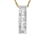 White Diamond 14k Yellow Gold Over Sterling Silver Slide Pendant 0.55ctw