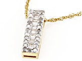 White Diamond 14k Yellow Gold Over Sterling Silver Slide Pendant 0.55ctw