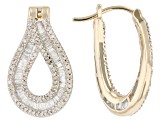 White Diamond 10k Yellow Gold Drop Earrings 1.50ctw