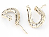 White Diamond 10k Yellow Gold Drop Earrings 1.50ctw