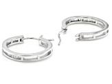 White Diamond Rhodium Over Sterling Silver Hoop Earrings 0.33ctw